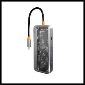 8 in 1 USB-C Hub For 1 x USB 3.0 / 1 x USB 2.0 / 1 x HDMI / 1 x RJ45 / 1 x USB-C PD / 1 x USB-C Data 2.0 / 1 x SD / 1 x TF